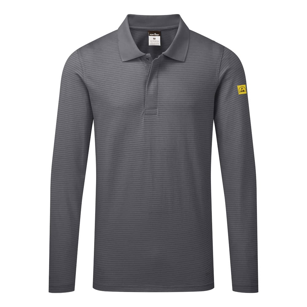 Polo manches longues ESD Gris Zoom