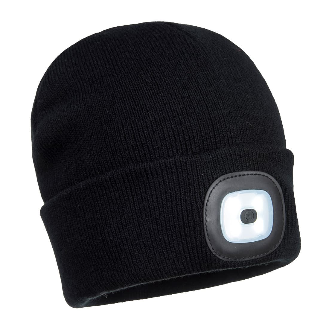 Bonnet Beanie double LED rechargeable Noir