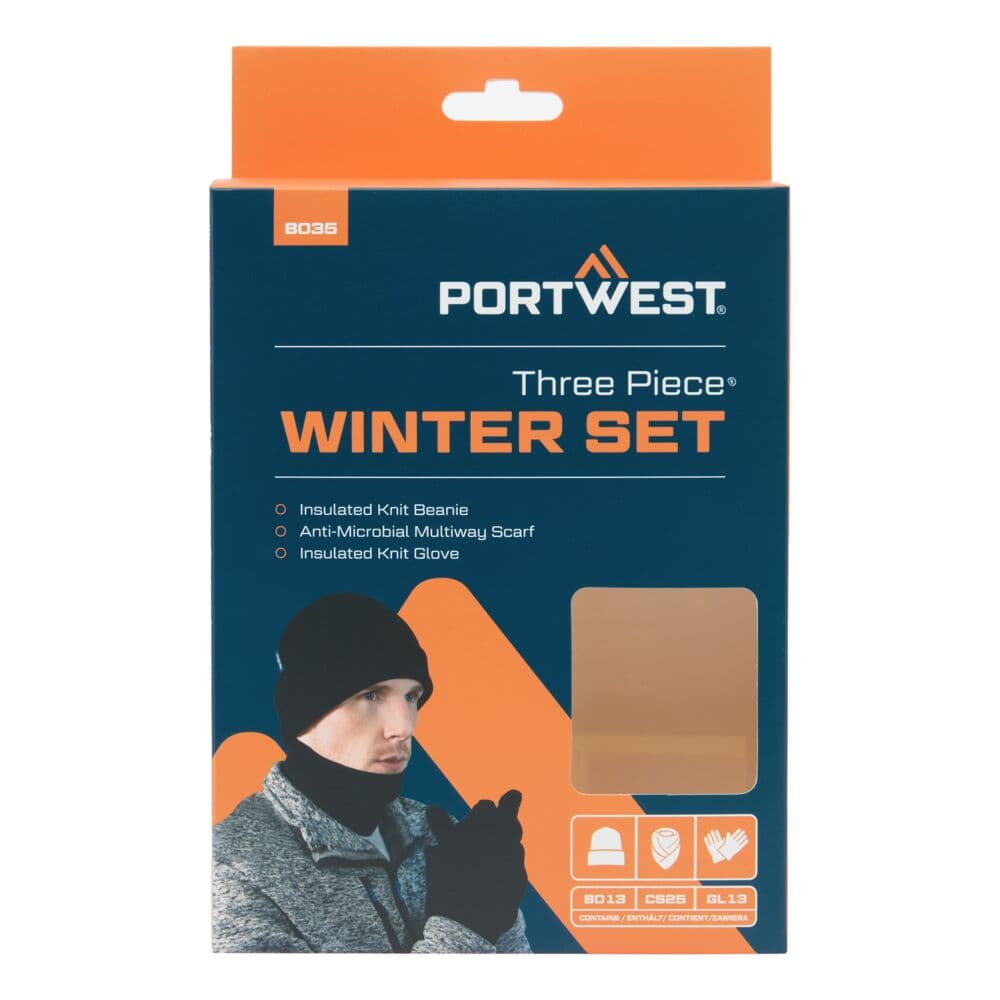 Set d'accessoires d'hiver (3pcs) Noir