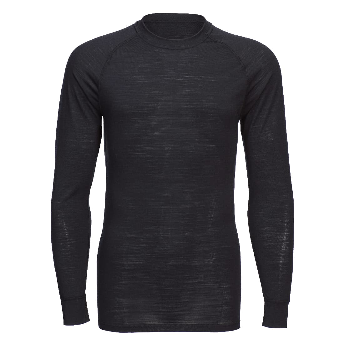 T-shirt à manches longues en laine mérinos Noir