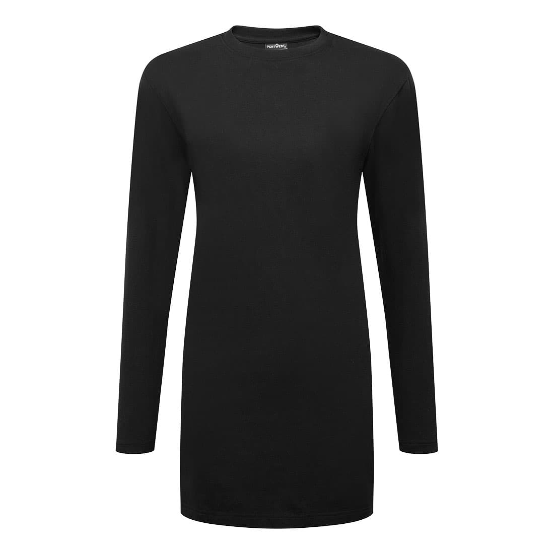 T-shirt femme coton coupe large manches longues Noir