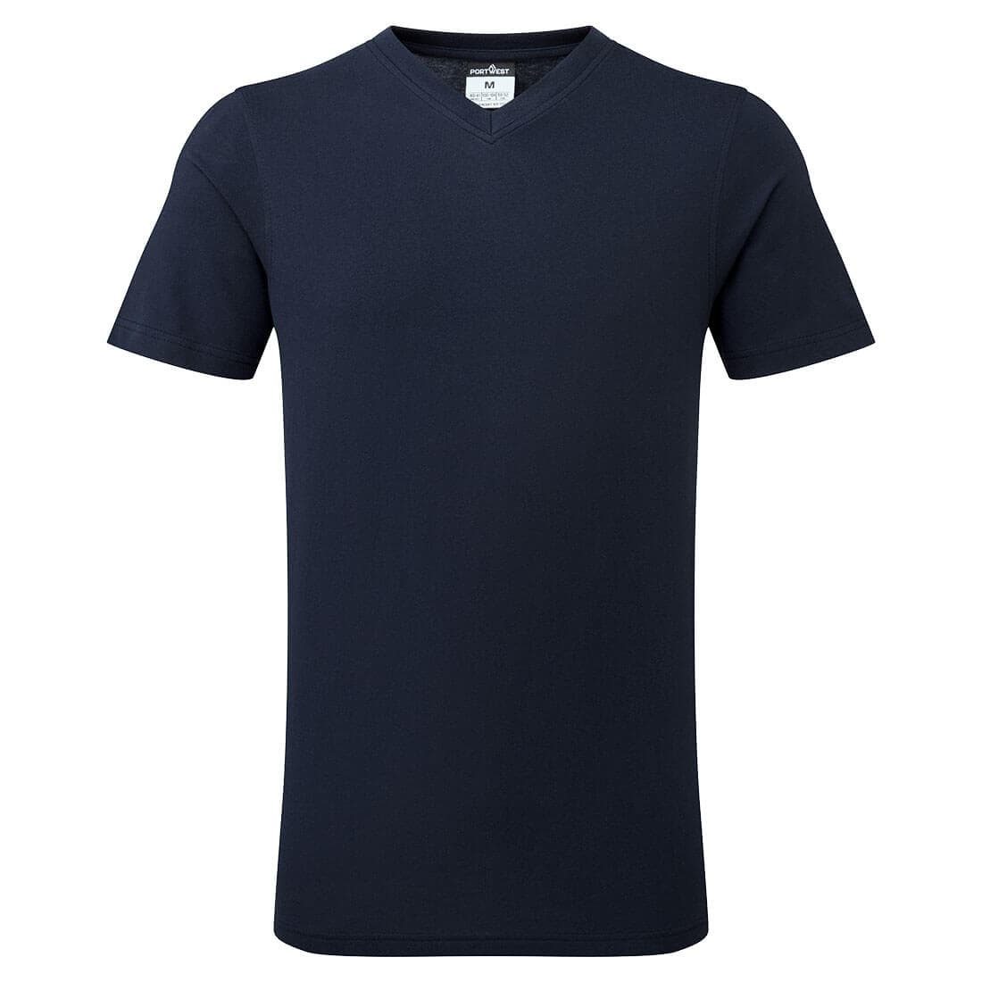 T-shirt en coton à col en V Marine