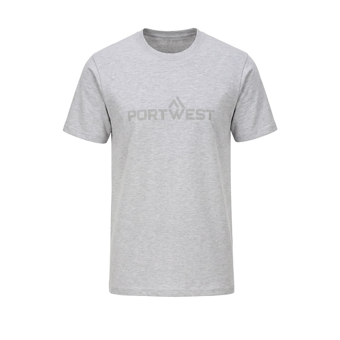T-shirt en coton Portwest manches courtes Gris Chiné