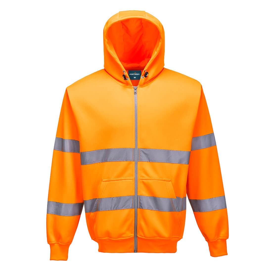 Sweat zip HiVis à capuche Orange