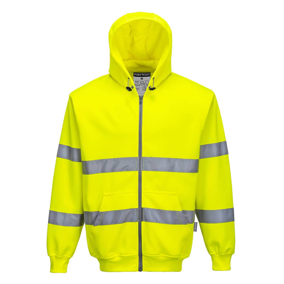 Sweat zip HiVis à capuche Jaune