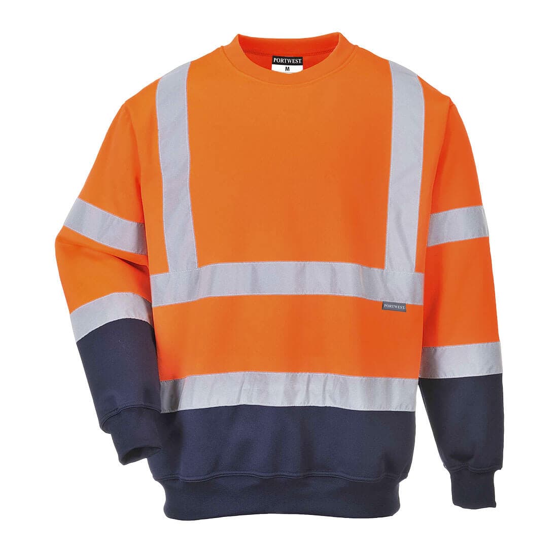Sweatshirt bicolore HiVis Orange/Marine