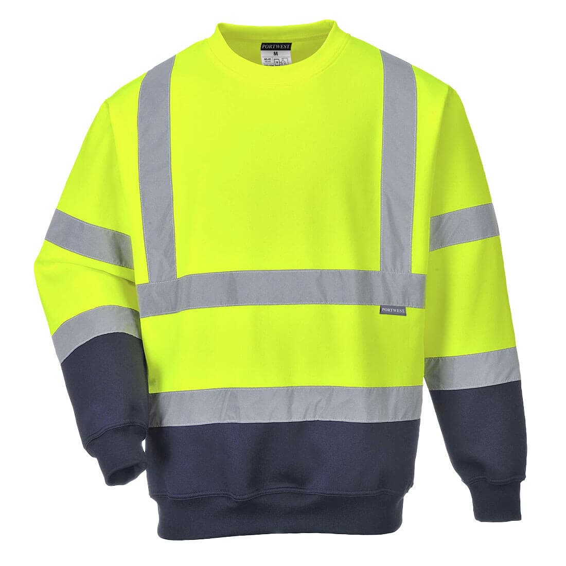 Sweatshirt bicolore HiVis Jaune/Marine