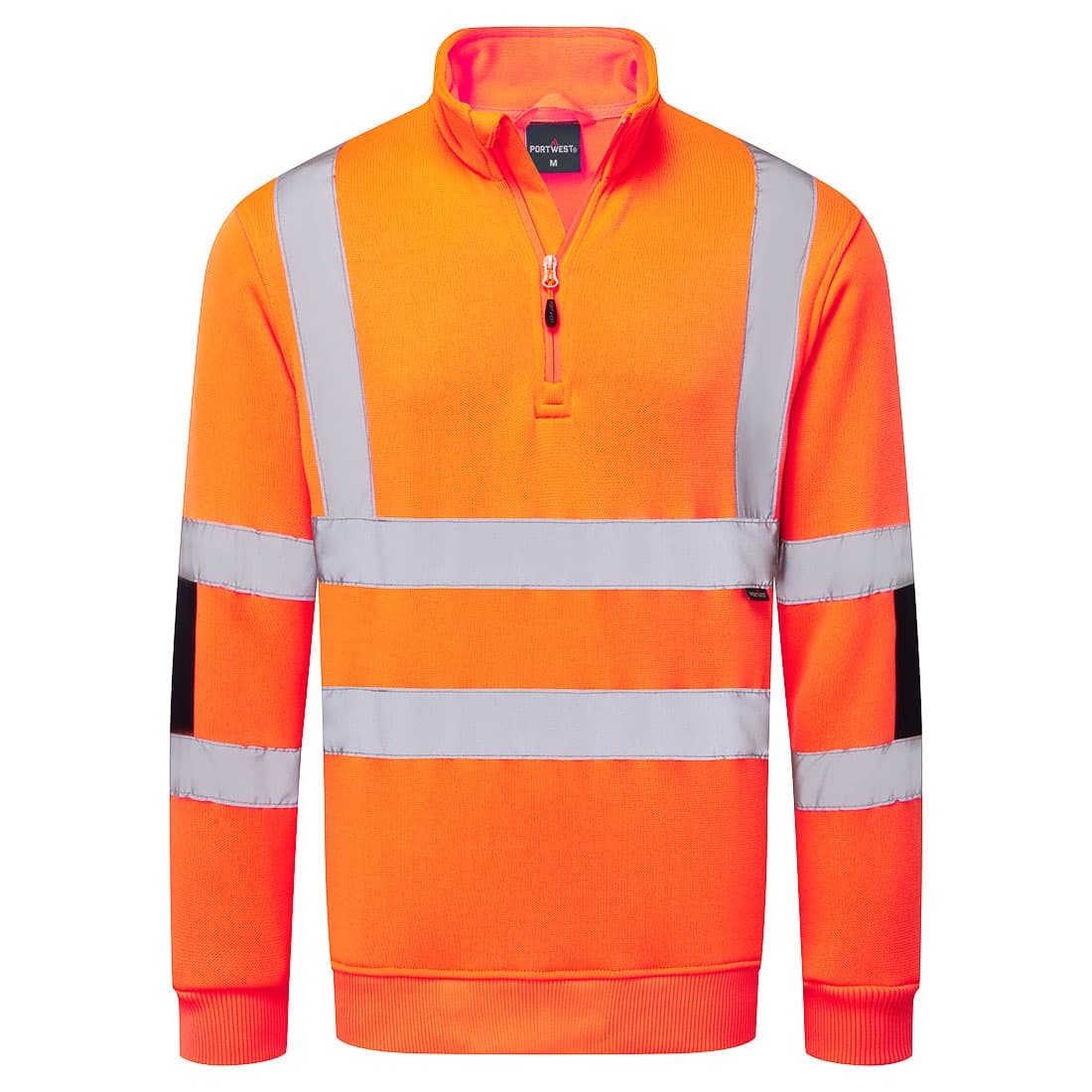 Sweat Tricoté Haute Visibilité col zip Orange