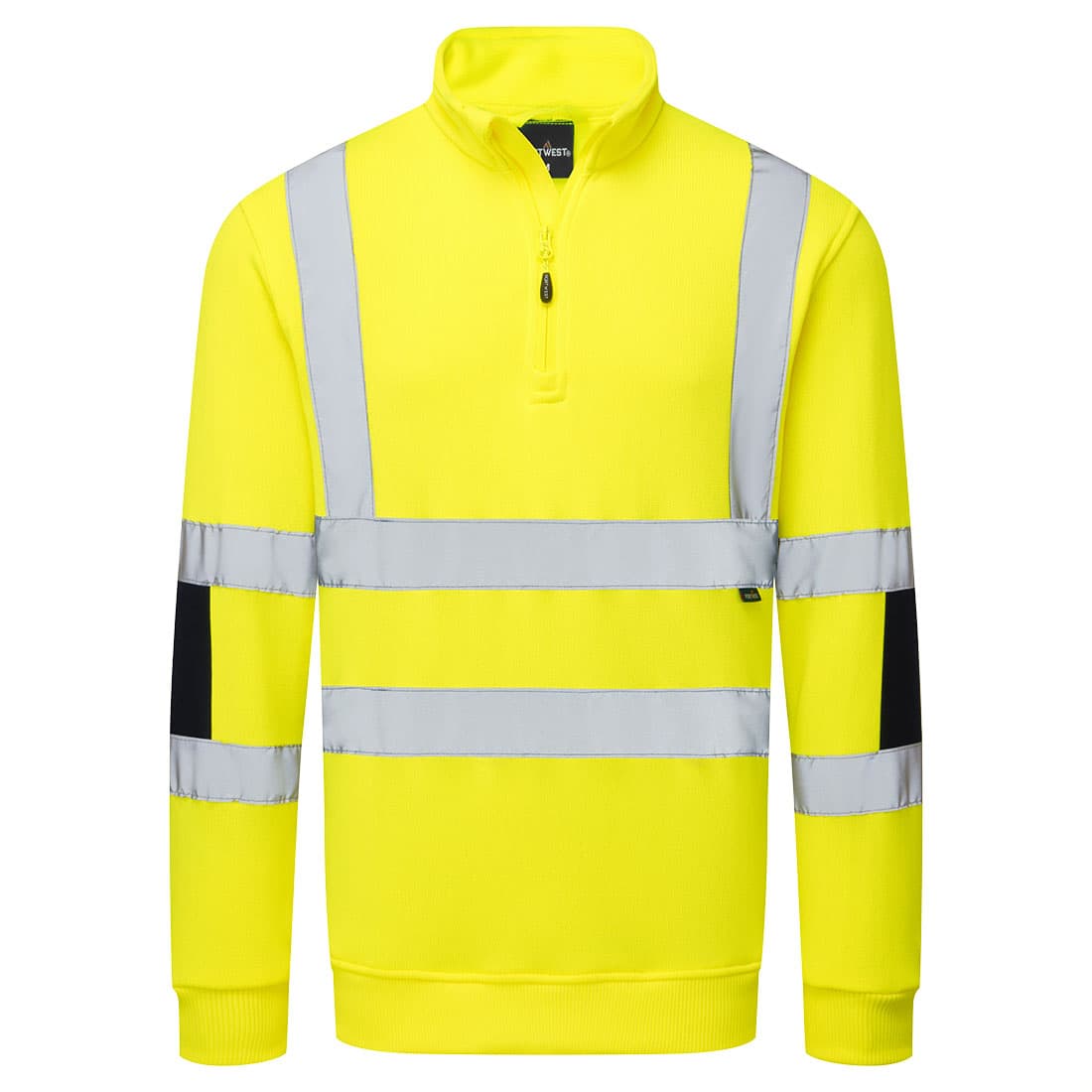 Sweat Tricoté Haute Visibilité col zip Jaune
