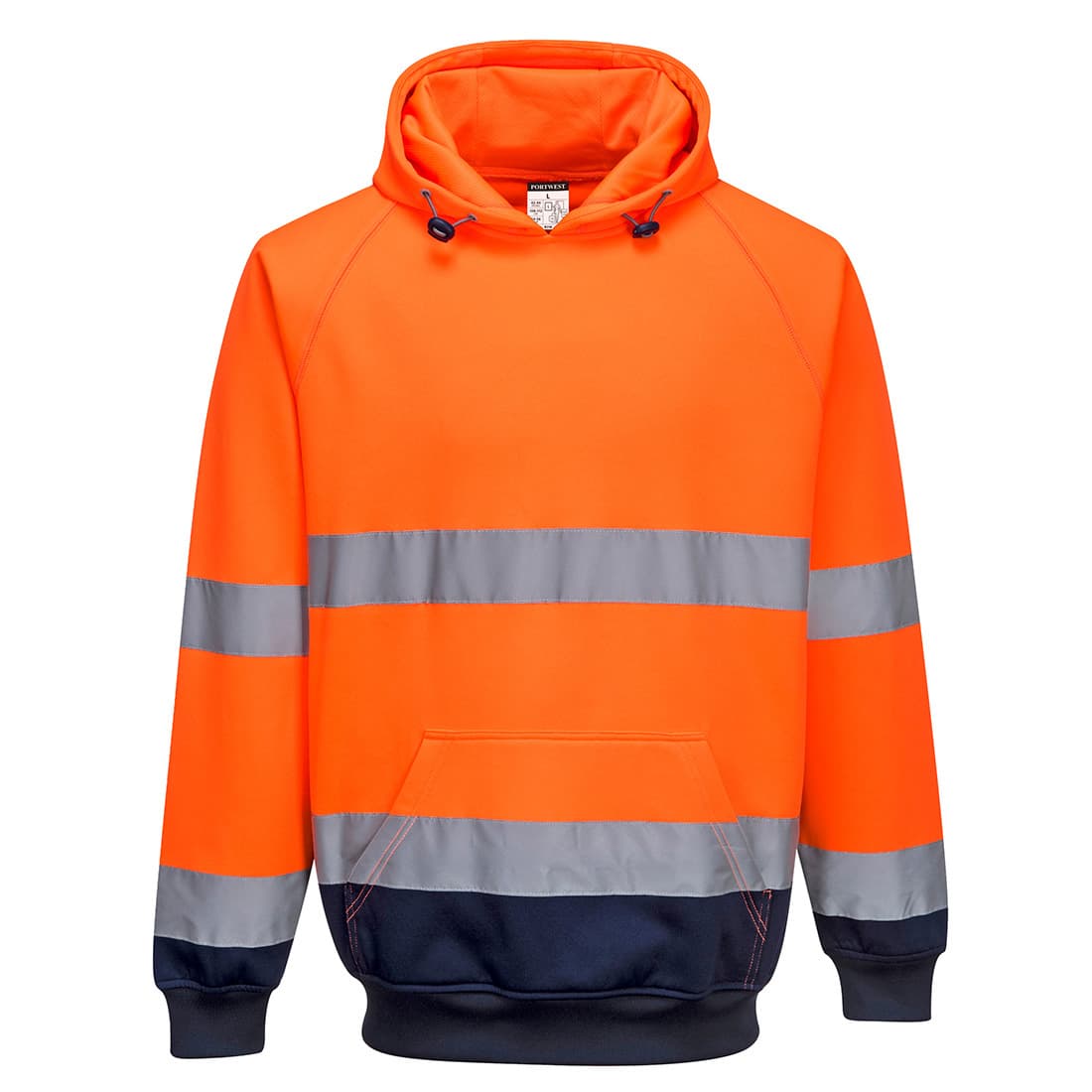 Sweat shirt à capuche bicolore Orange/Marine