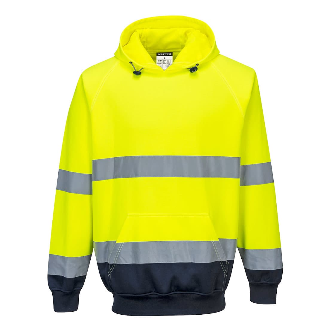 Sweat shirt à capuche bicolore Jaune/Marine