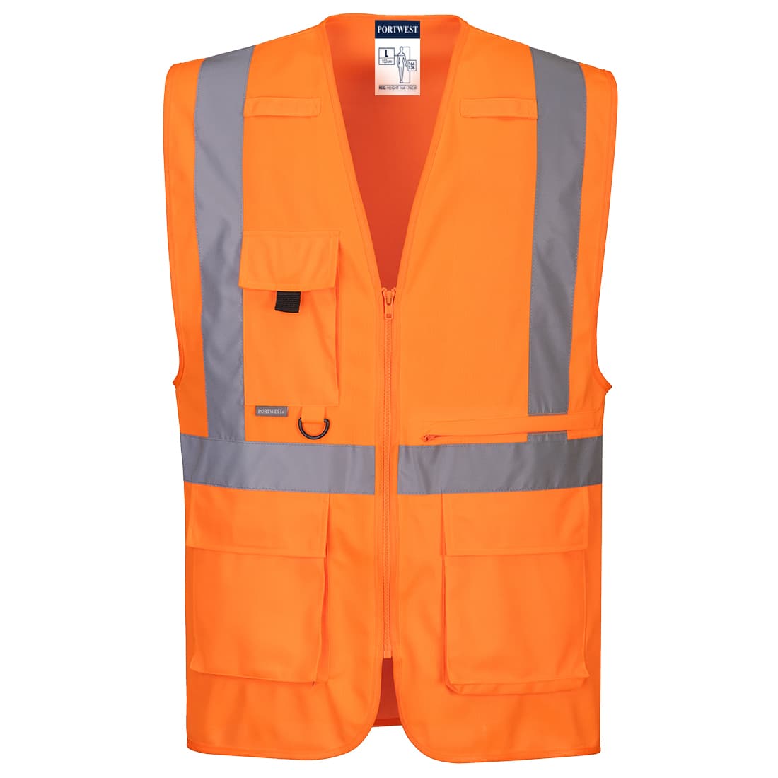 Gilet Executive haute visibilité avec poche pour tablette Orange