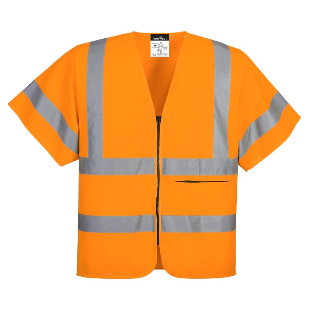 Gilet zippé à demi-manches Orange