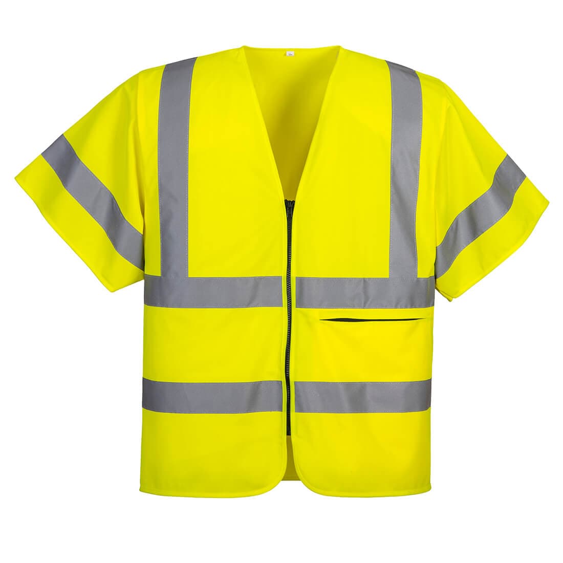 Gilet zippé à demi-manches Jaune