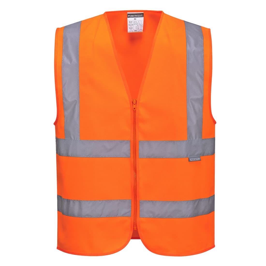 Gilet Hi-Vis avec zip Orange