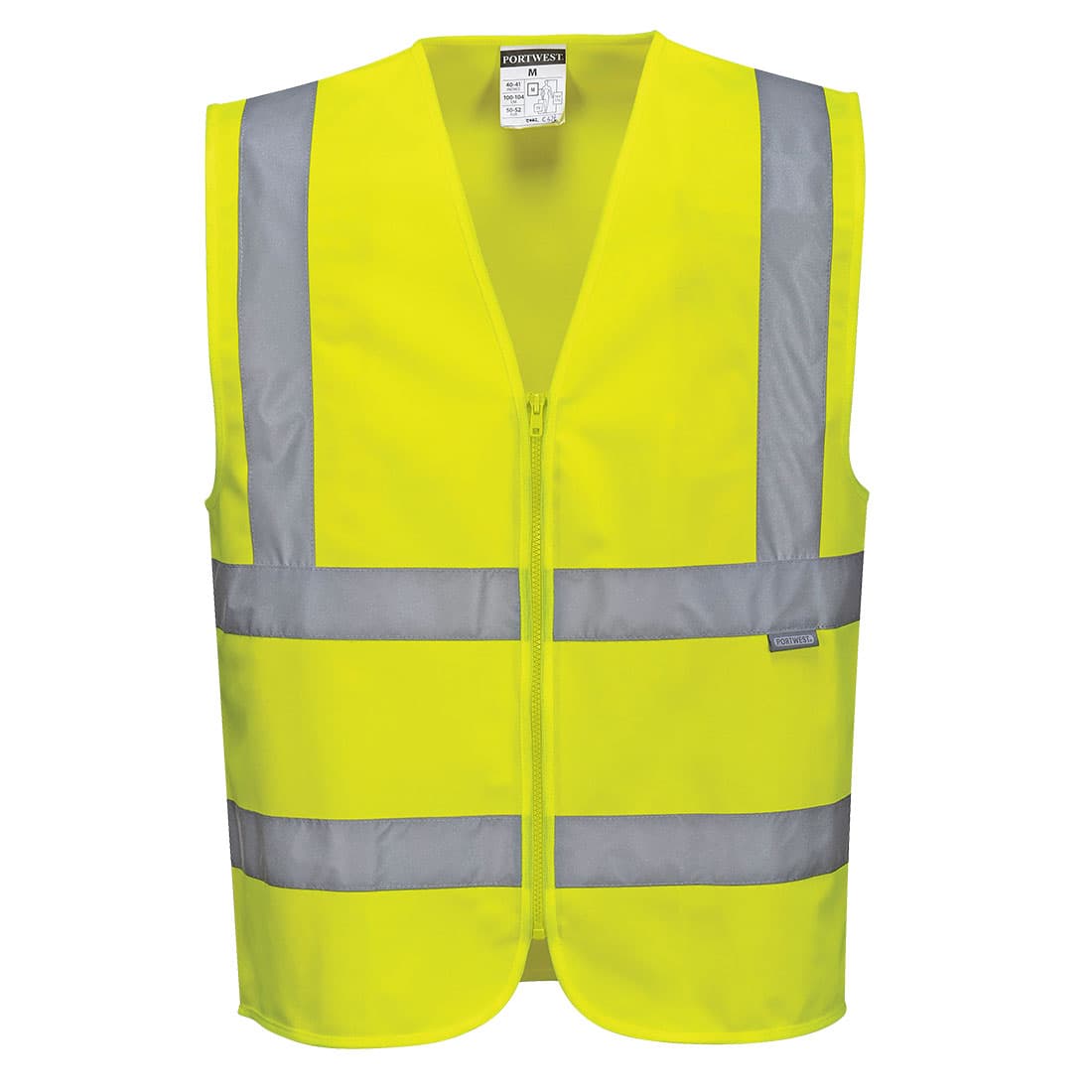 Gilet Hi-Vis avec zip Jaune