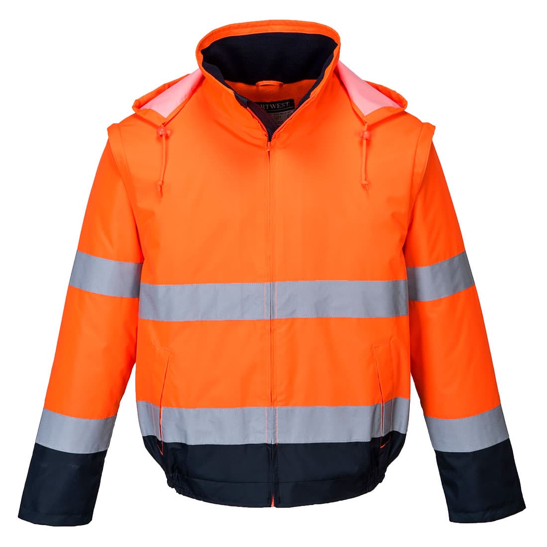 Blouson HV 2-en-1 HV doublé polaire Orange/Marine
