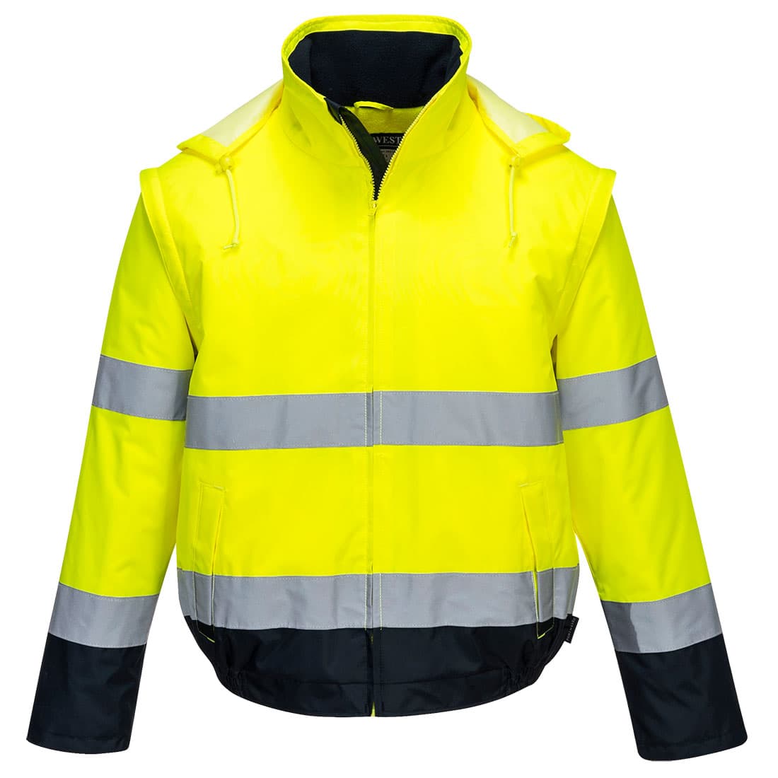 Blouson HV 2-en-1 HV doublé polaire Jaune/Marine