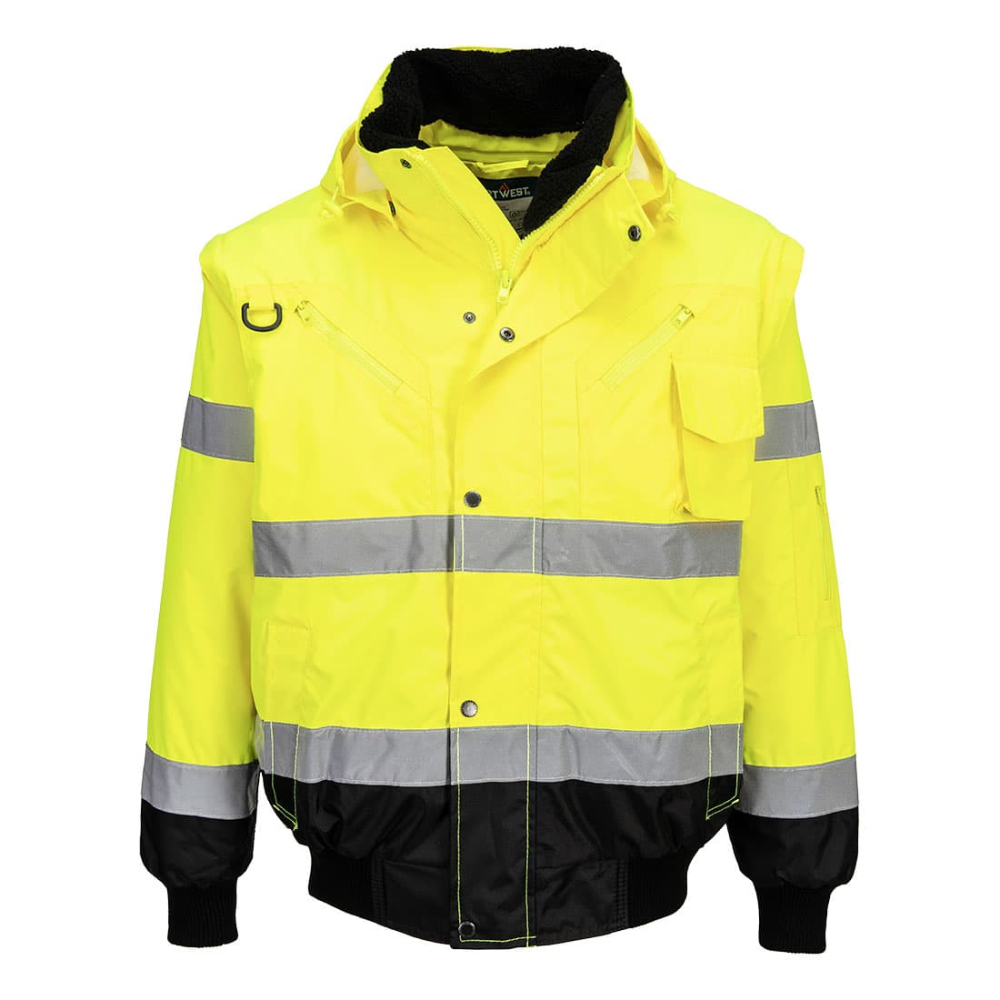 Blouson Bomber  3-en-1 Haute Visibilité Bicolore Jaune/Noir