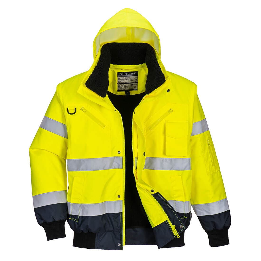 Blouson Bomber  3-en-1 Haute Visibilité Bicolore Jaune/Marine
