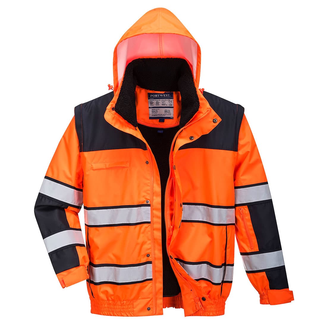 Blouson HiVis 3 en 1 Orange/Noir