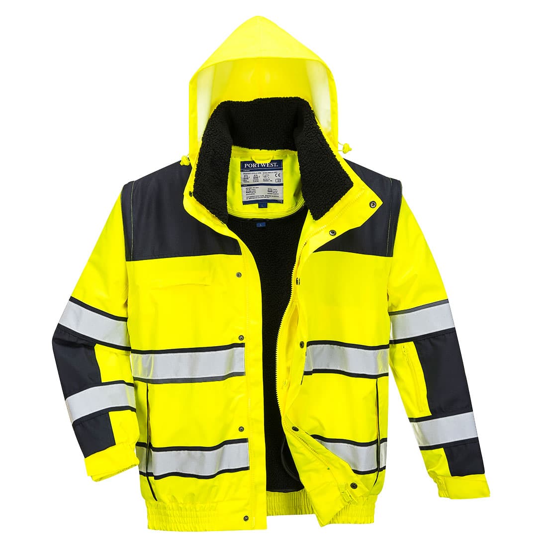 Blouson HiVis 3 en 1 Jaune/Noir