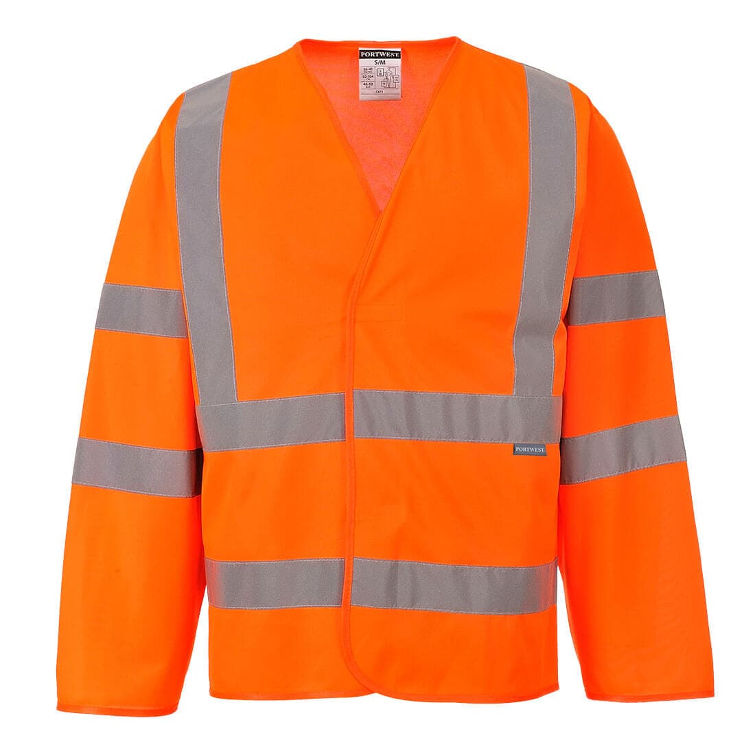 Gilet 2 bandes &amp; baudrier manches longues Orange