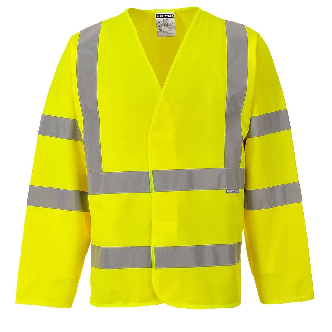 Gilet 2 bandes &amp; baudrier manches longues Jaune