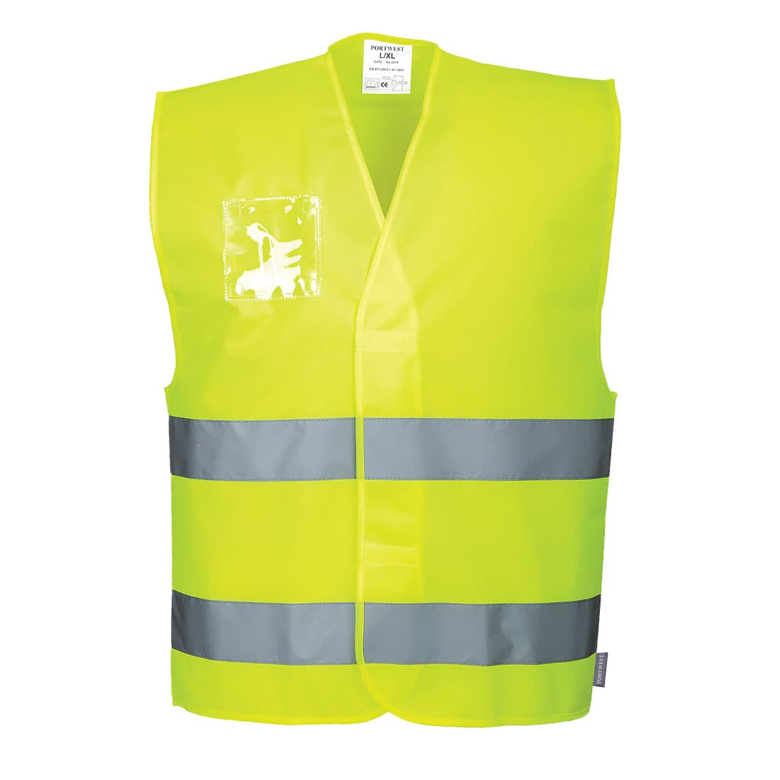 Gilet HV avec porte-badge double entrée Jaune