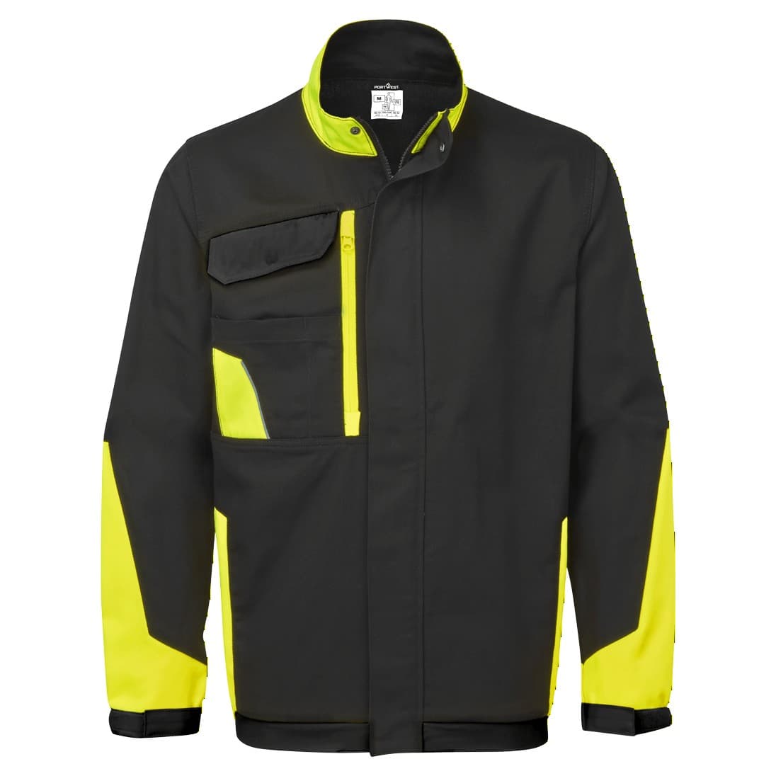 Veste de travail coton bicolore WX1 Noir/jaune