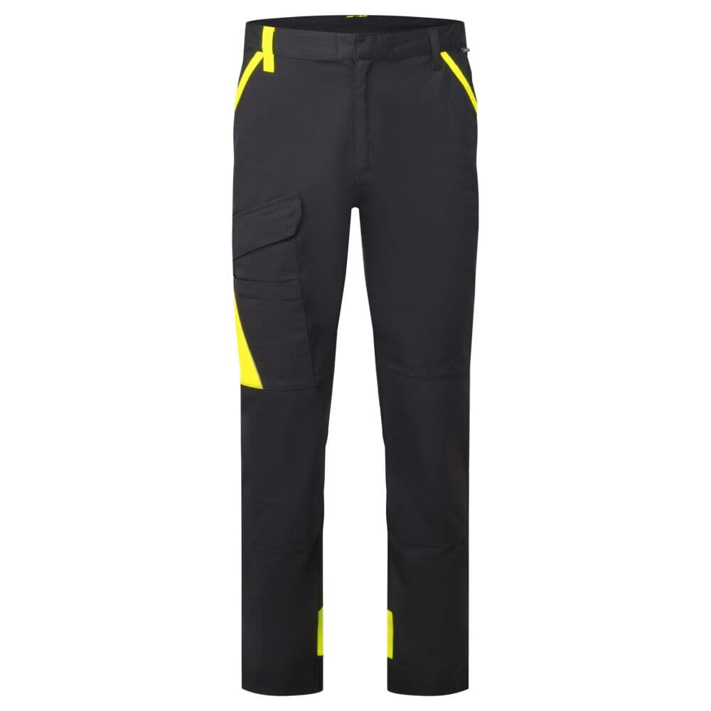 Pantalon de travail coton léger WX1 Noir/jaune