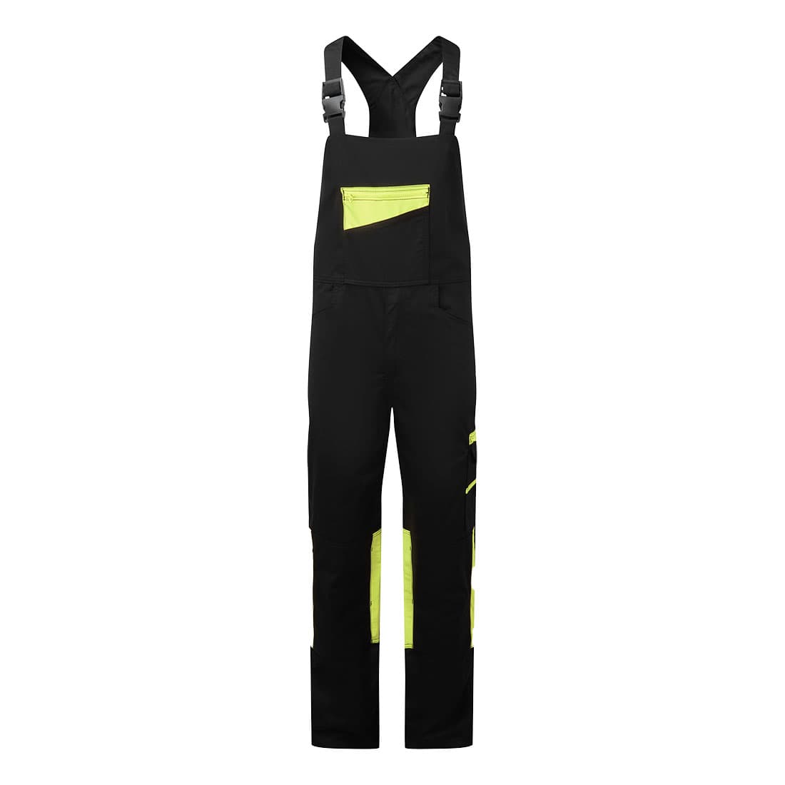 Cotte à bretelles stretch WX2 Noir/jaune