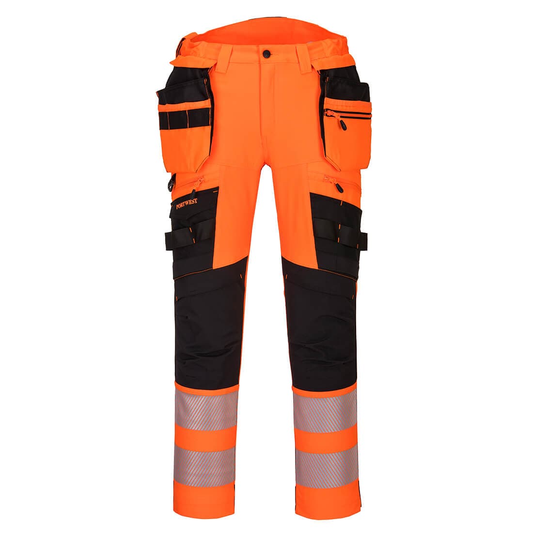 Pantalon DX4 haute-Visibilité avec poches flottantes démontables Orange/Noir
