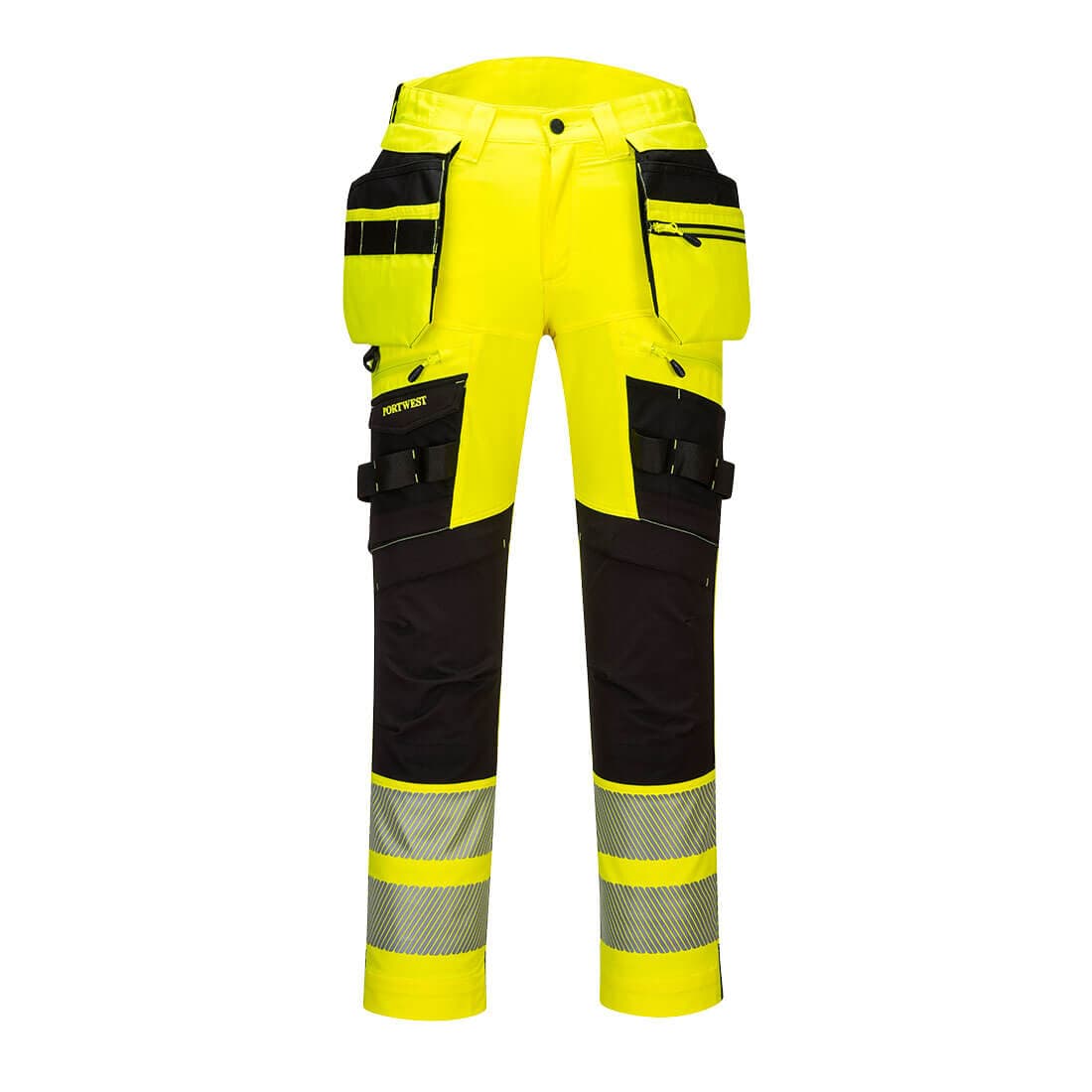 Pantalon DX4 haute-Visibilité avec poches flottantes démontables Jaune/Noir