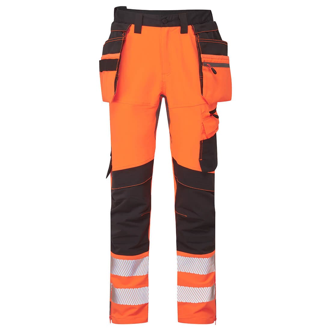 Pantalon DX4 haute-Visibilité avec poches flottantes démontables Orange/Noir