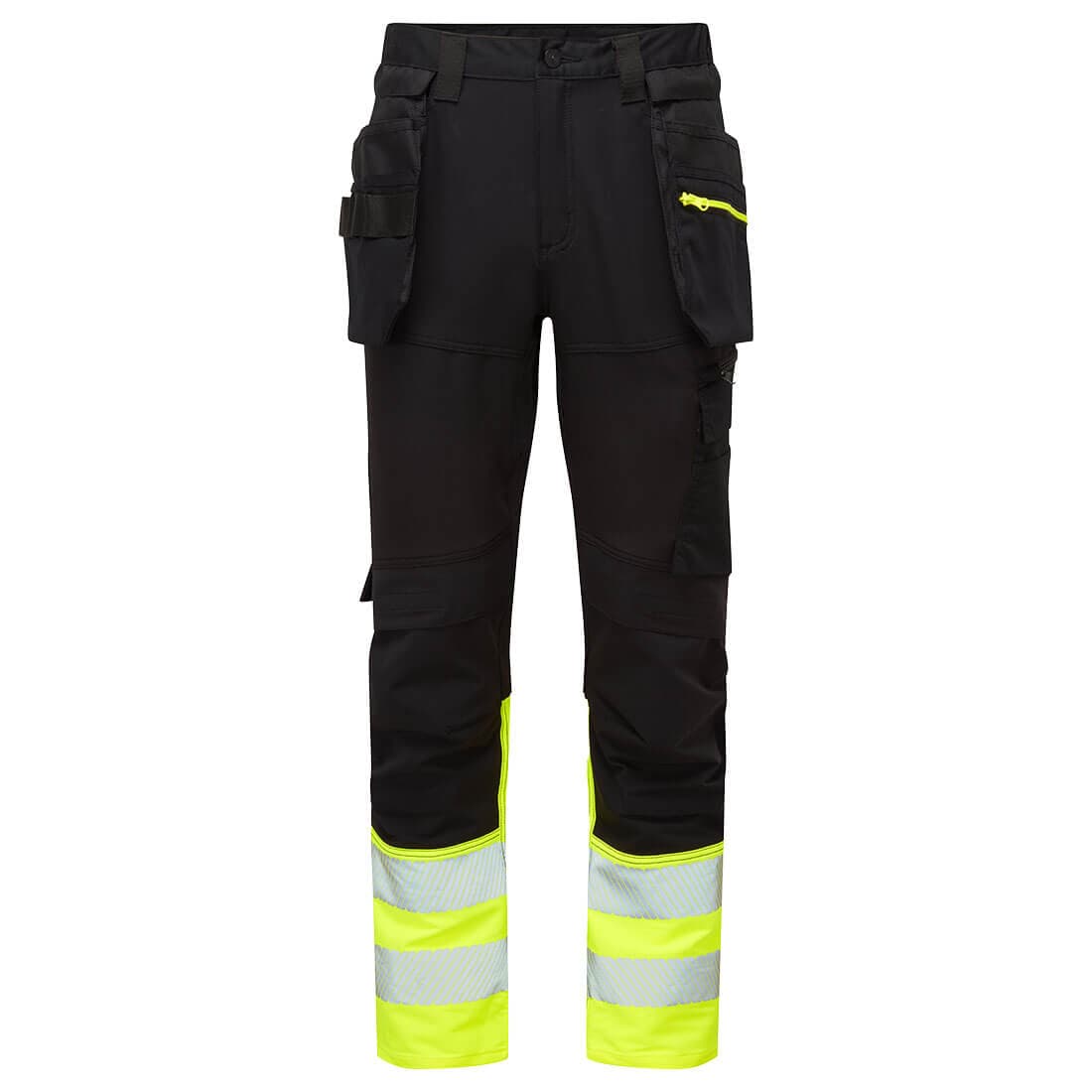 Pantalon DX4 artisans haute-Visibilité classe 1 avec poches flottantes démontables Jaune/Noir