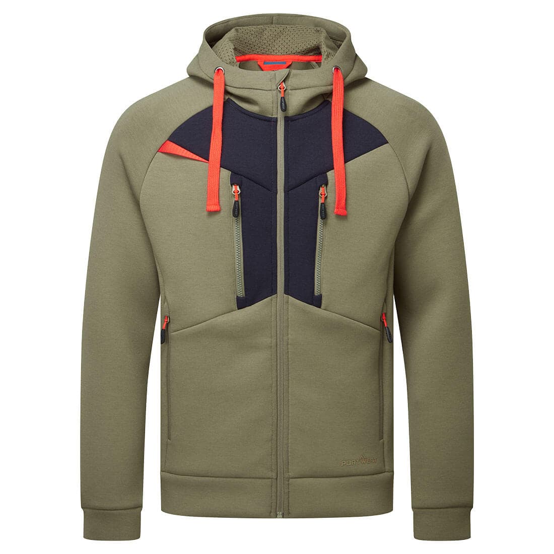 Sweat à capuche zippé DX4 Vert mousse