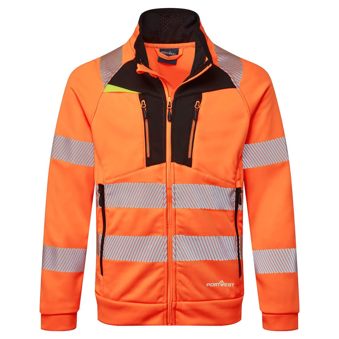 Sweat zippé à col cheminée DX4 Hi-Vis Orange/Noir