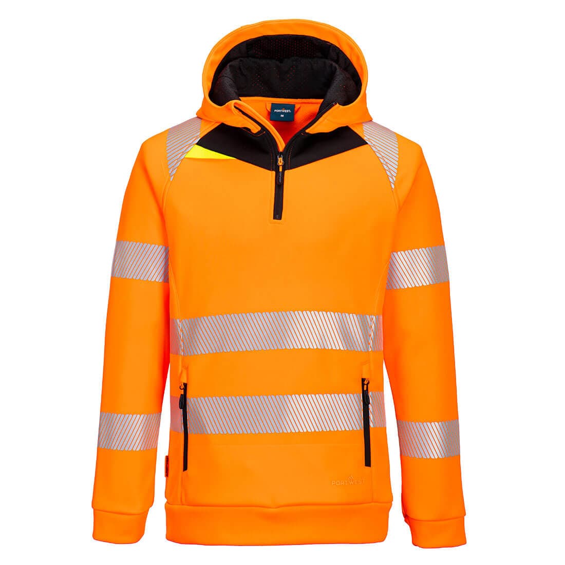 DX4 Hi-Vis 1/4 Zip Hoodie Orange/Noir