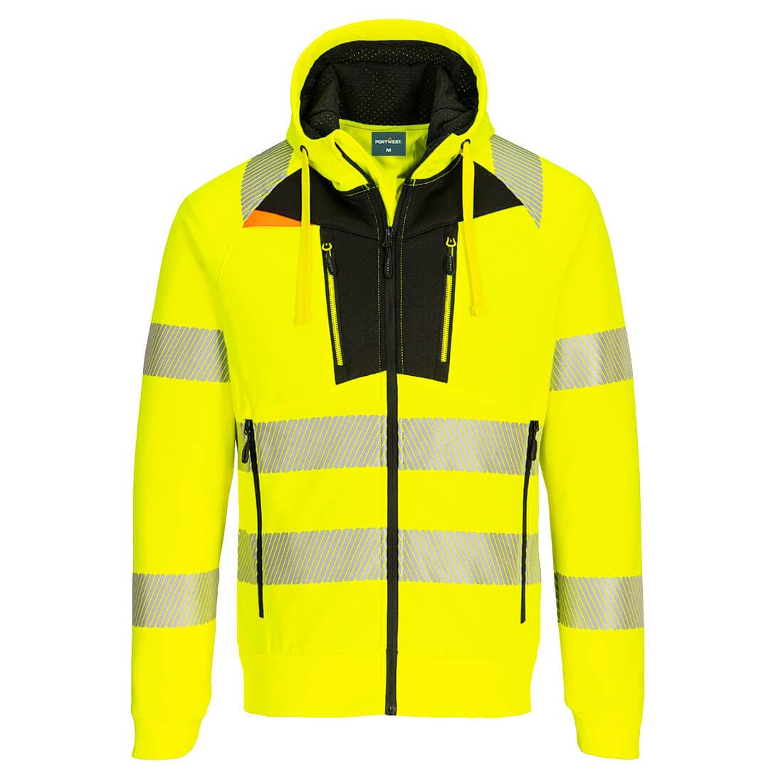 Sweat à capuche zippé HV DX4 Jaune/Noir