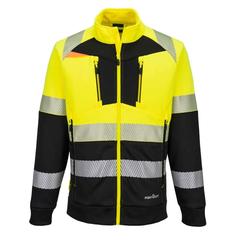 Sweat-shirt zippé DX4 HV Classe 1 Jaune/Noir