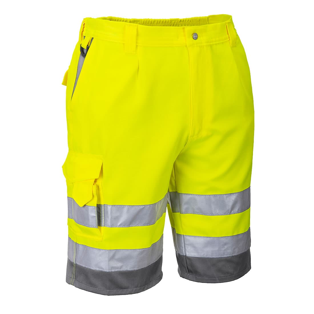 Bermuda HiVis Poly-coton Jaune/Gris