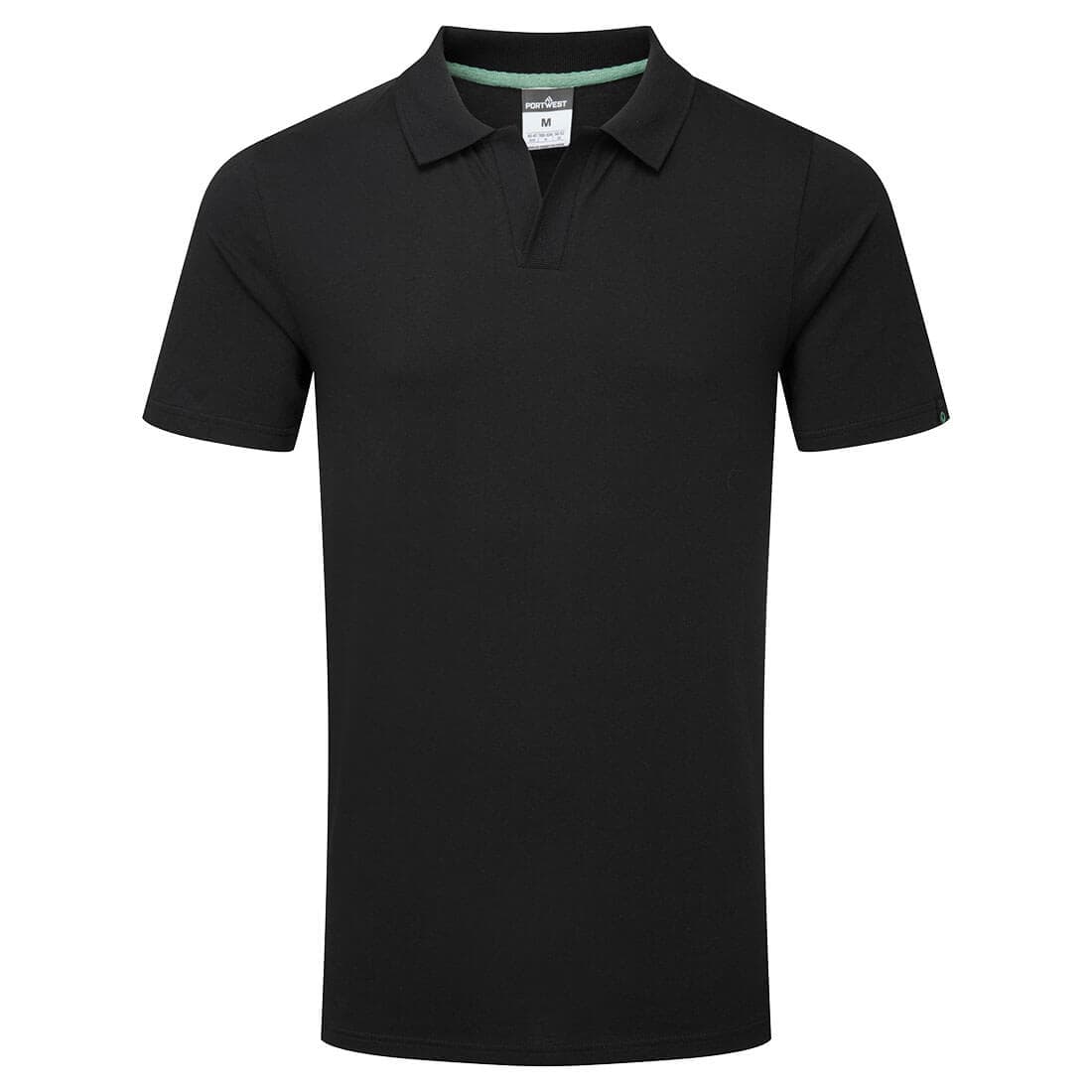 Polo en coton biologique recyclable Noir