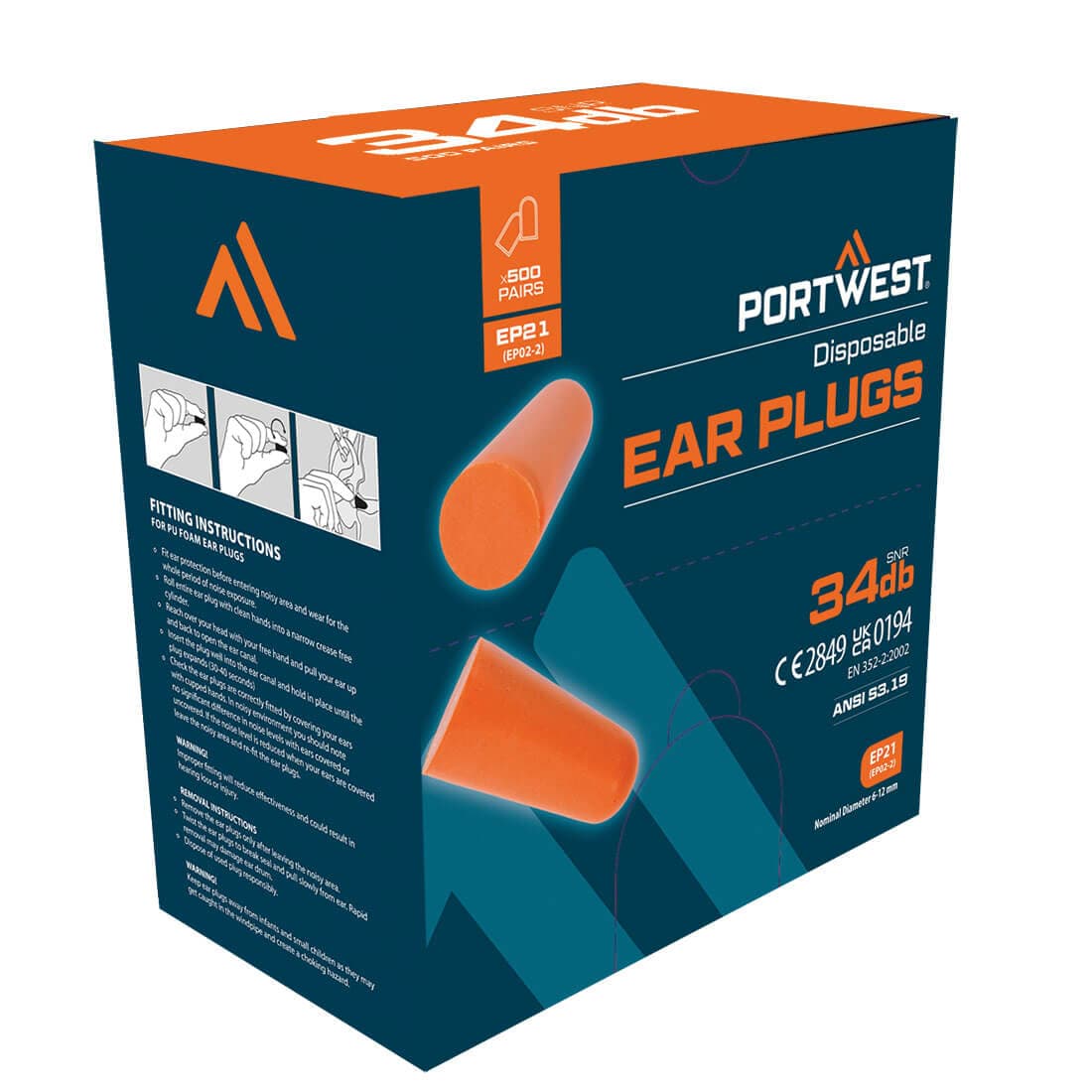Recharge pour distributeur de bouchons mousse (500 paires) Orange