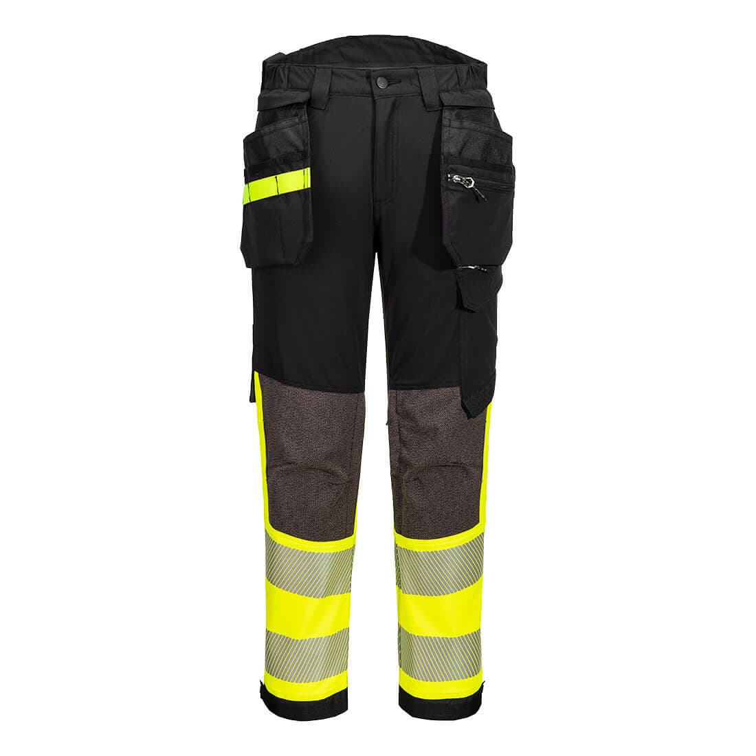Pantalon Stretch EV4 Haute-Visibilité Classe 1 avec Poches flottantes Démontables Tall Jaune/Noir