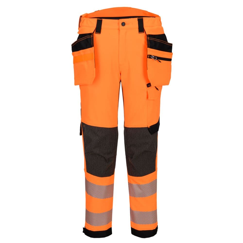 Pantalon stretch Poches flottantes EV4 Haute-Visibilité Classe 2 Orange/Noir petit