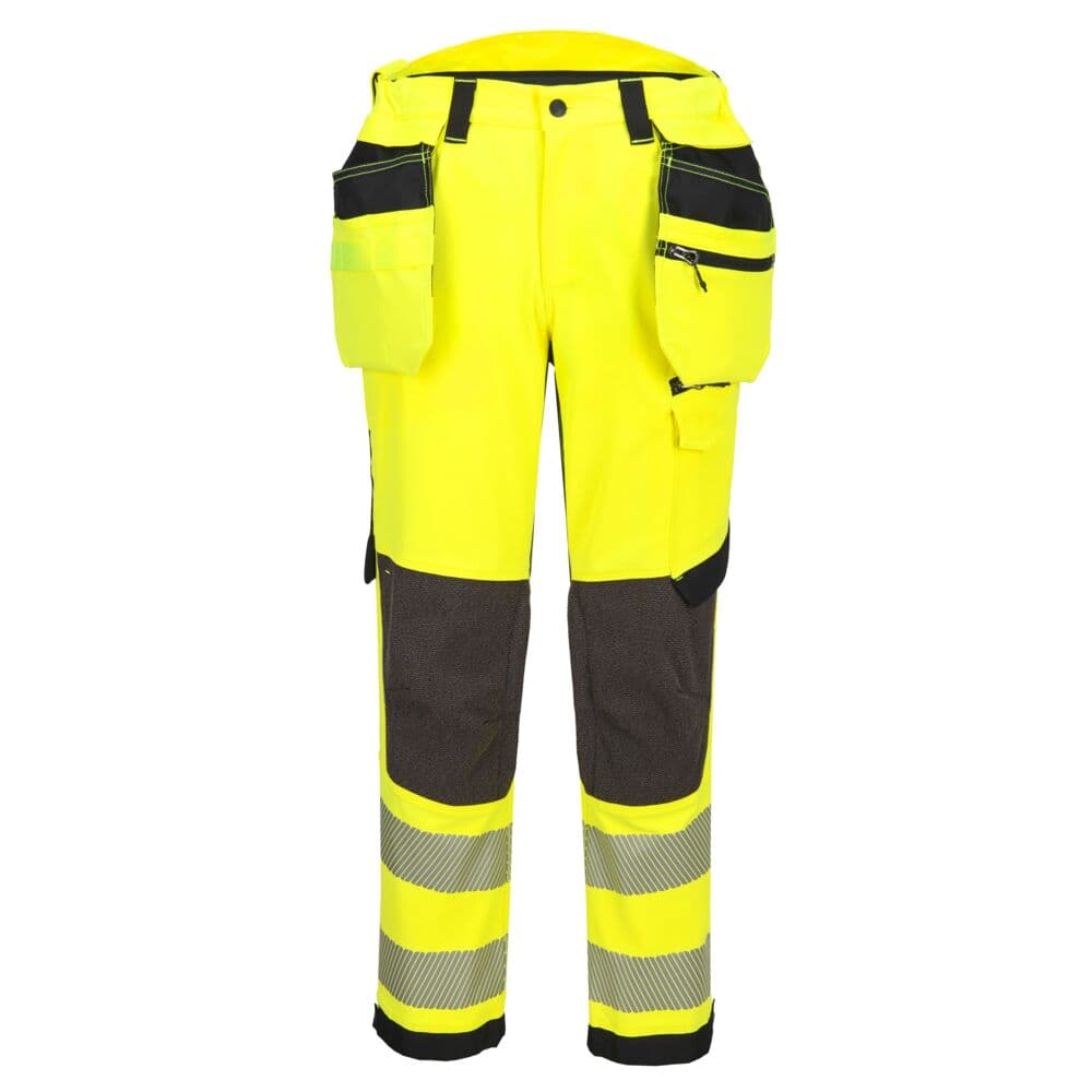 Pantalon stretch Poches flottantes EV4 Haute-Visibilité Classe 2 Jaune/Noir Short