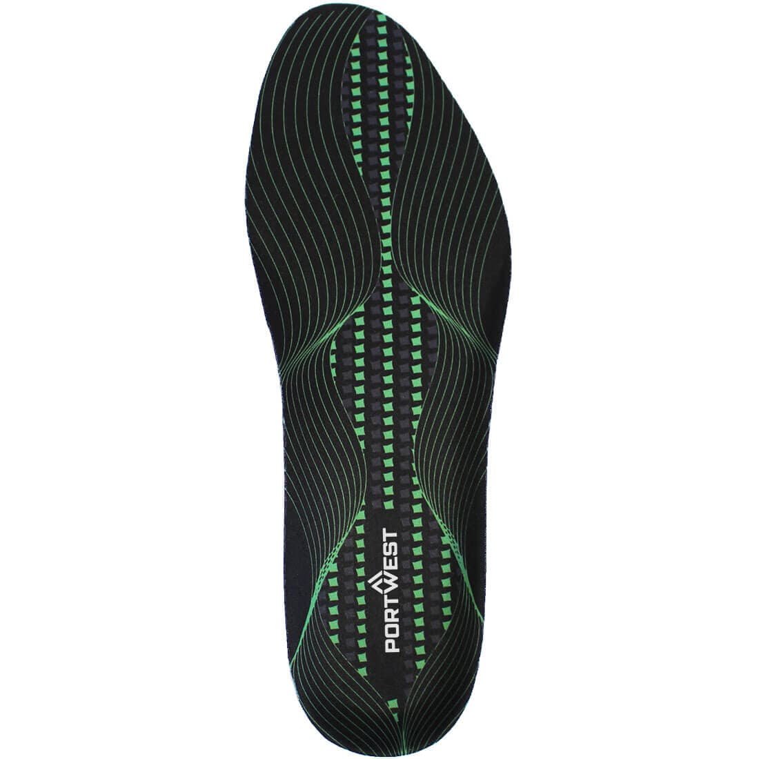Semelles gel avec voûte plantaire Noir/Vert