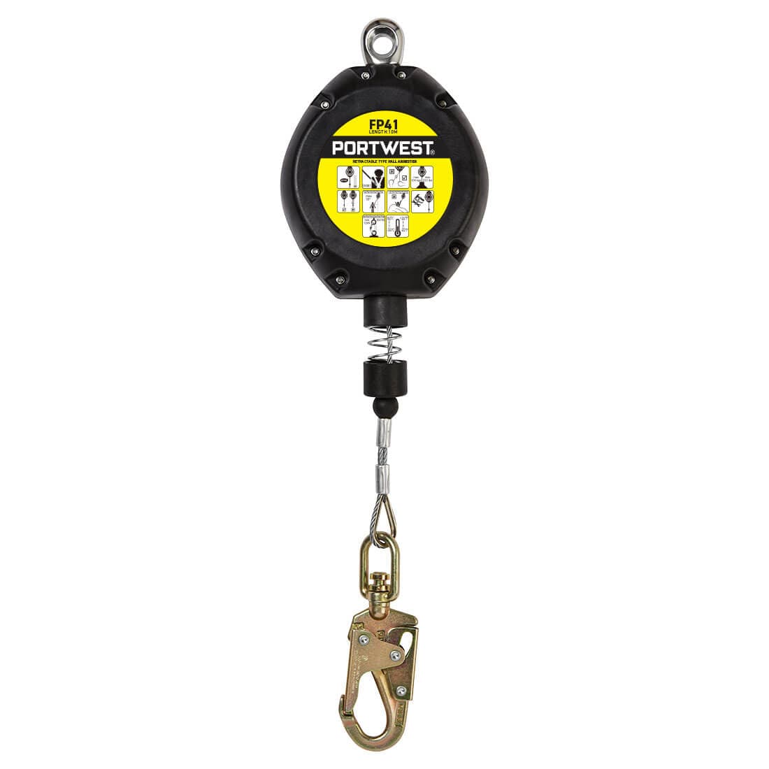 Antichute à rappel automatique de cable 10m Noir