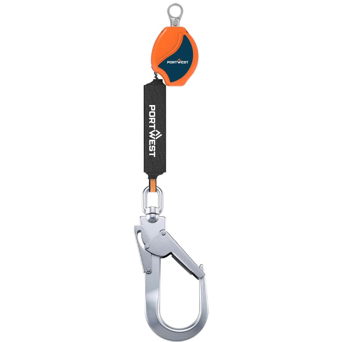 Ligne de vie auto-rétractable 2m 140kg Orange/Noir